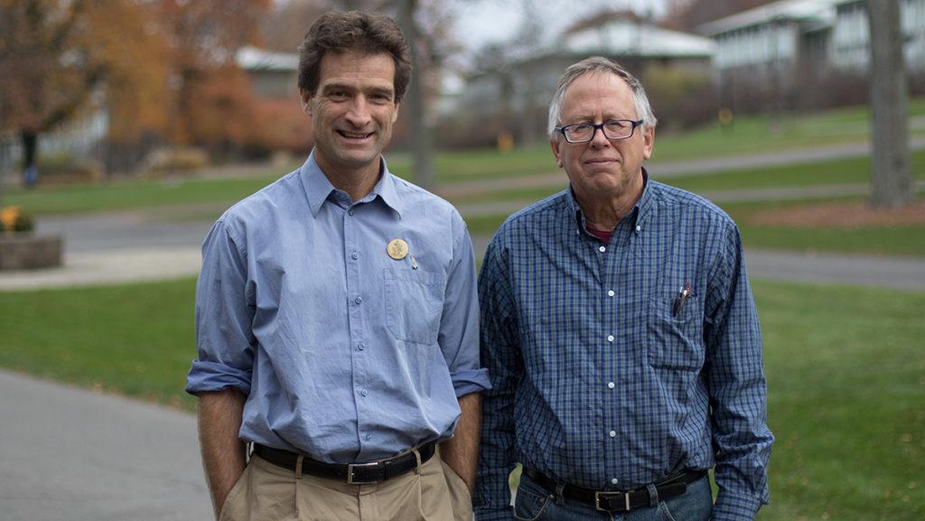 From left, Michael Smith, associate professor in the Departments of History and Environmental Science, and Don Beachler, associate professor in the Department of Politics, write that the Ithaca College administration should agree to better wages and working conditions for the part time–faculty union.
