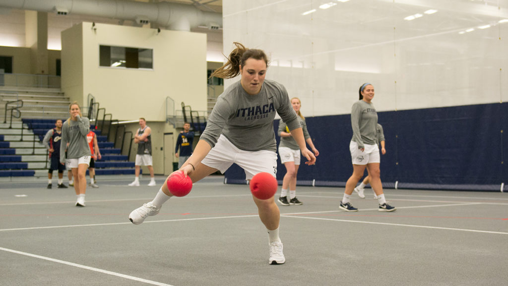 Ithaca College womens basketball holds dodgeball tournament