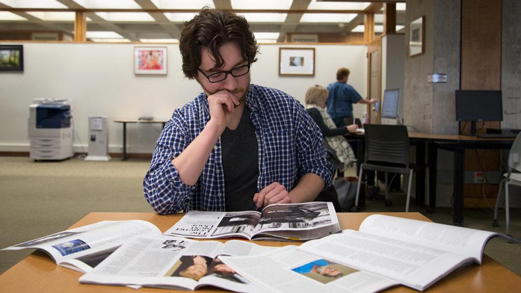 Junior English major Justin Henry created The Ithaca College Chronicle, an online magazine that has sections devoted to news, opinion, essays, fiction and poetry. 