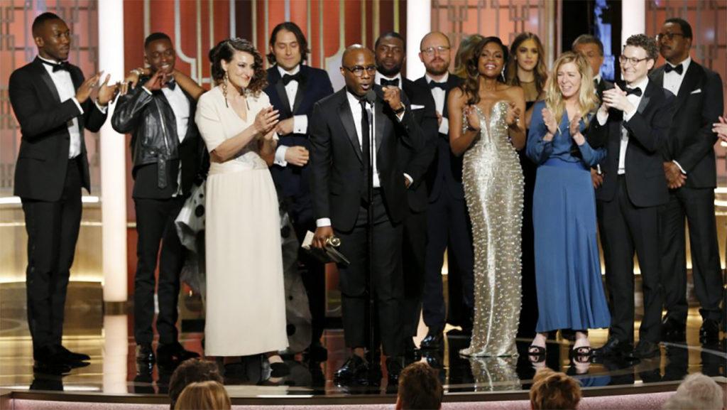 The cast and crew of “Moonlight” accept the award for Best Motion Picture in the Drama category during the 74th Annual Golden Globe Awards on Jan. 8 in Beverly Hills.