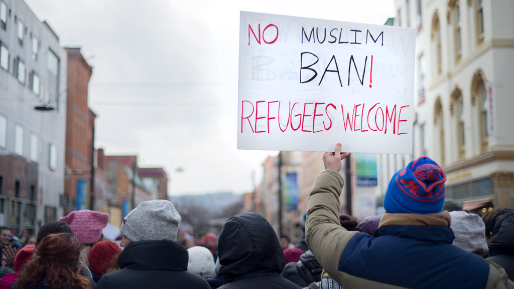 Pictured above is a rally held Jan. 28 in the city of Ithaca in response to President Donald Trumps rhetoric toward immigrants. On Jan. 27, President Trump signed an executive order severely limiting travel from seven predominantly muslim countries into the United Sates. 