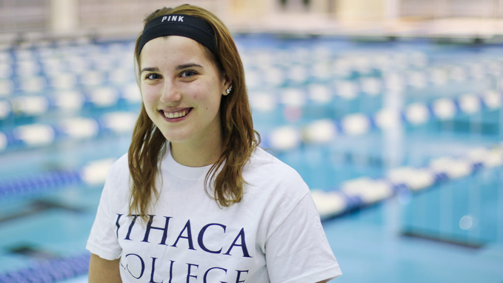 Sophomore Abby Uczen is a pool manager for the swimming and diving meets. Her responsibilites include setting up the pool and cleaning up.