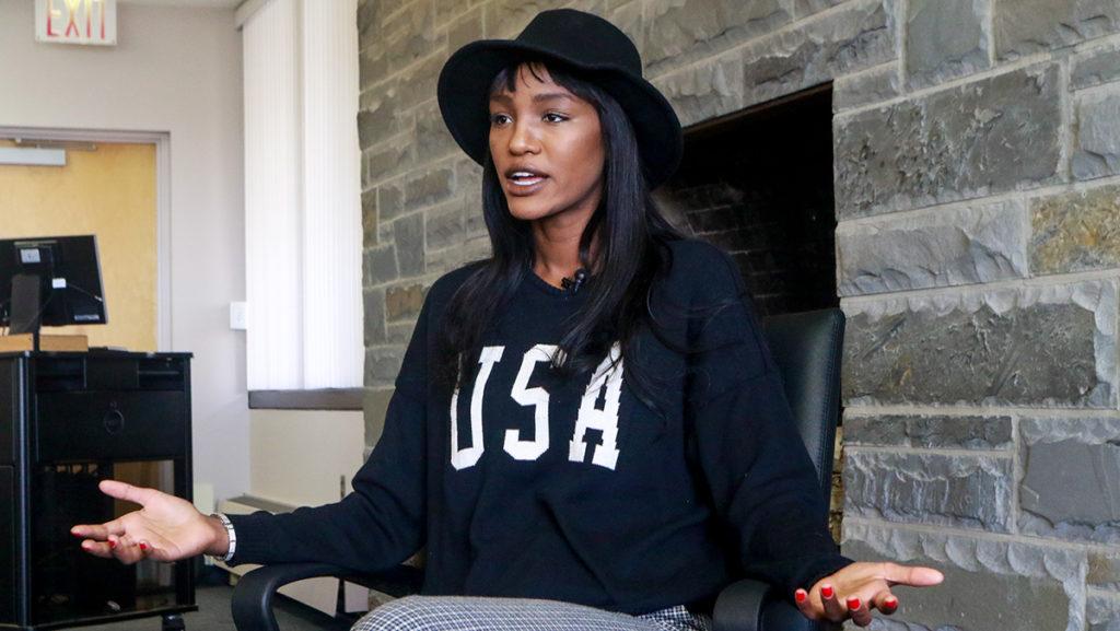 Titi Aynaw, the first black woman and first Ethiopian-born Jewish woman to win Miss Israeli, visited Ithaca College and Cornell University on March 30 to talk to students about her experiences in Israel and the army.