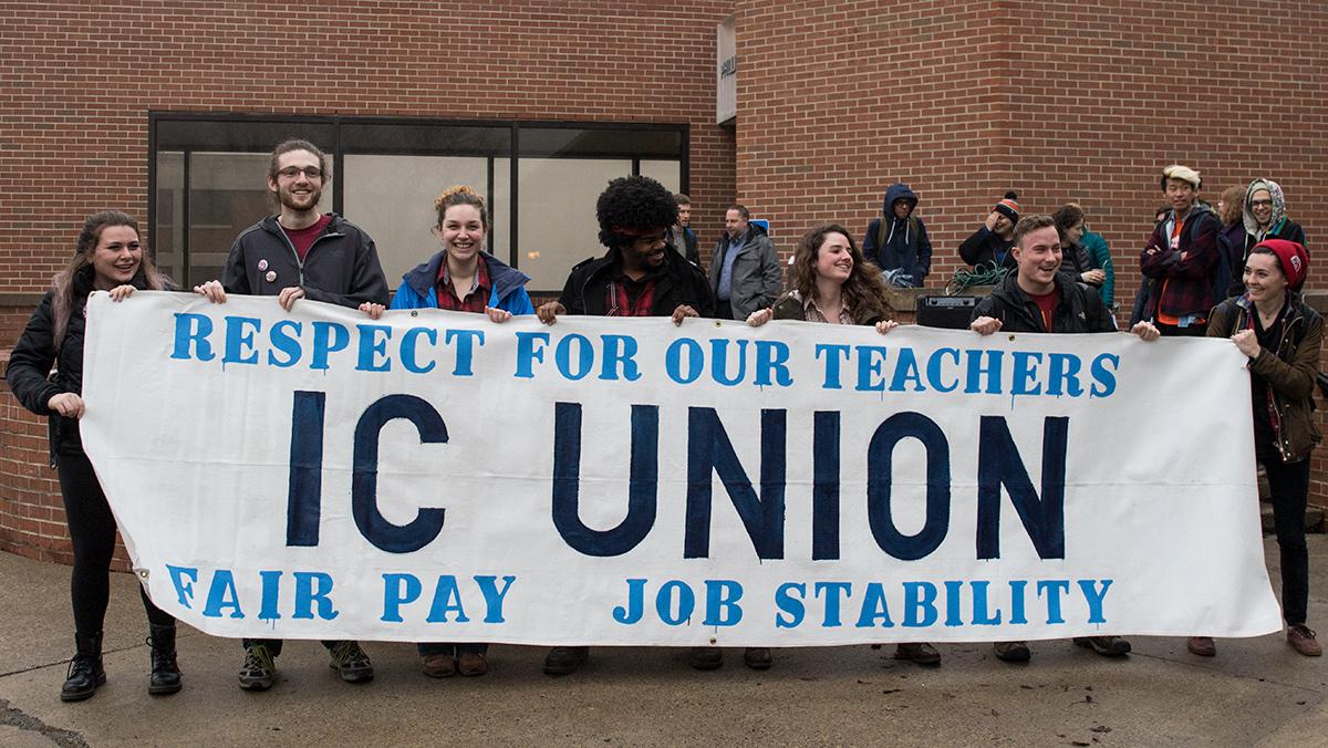 Contingent faculty unions holds rally to celebrate contract