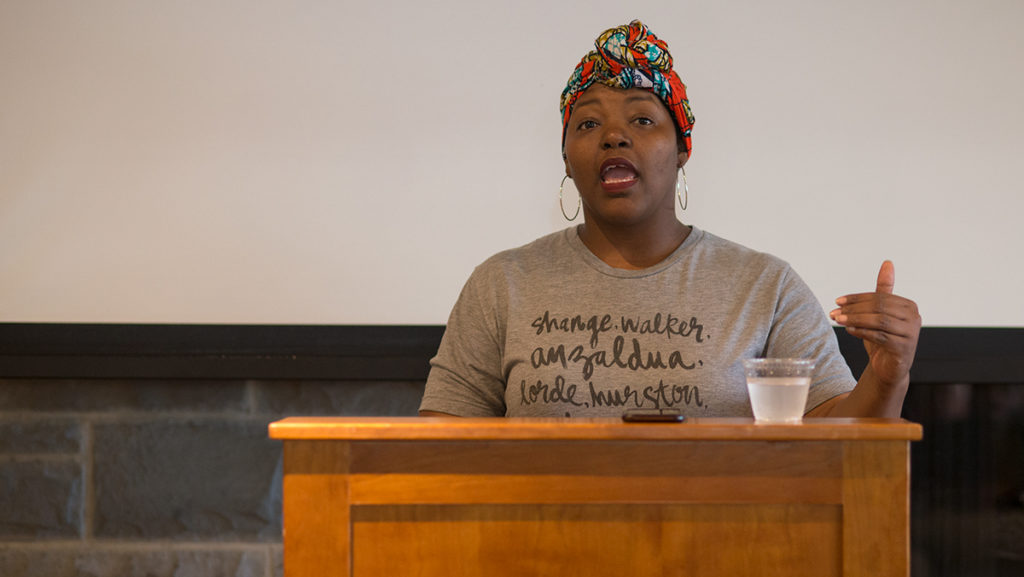 Mahogany Browne, a poet, read her poetry and answered questions as apart of the Imminent Generation Discussion Series through the Center for the Study of Culture, Race and Ethnicity, on April 4 in Klingenstein Lounge. 