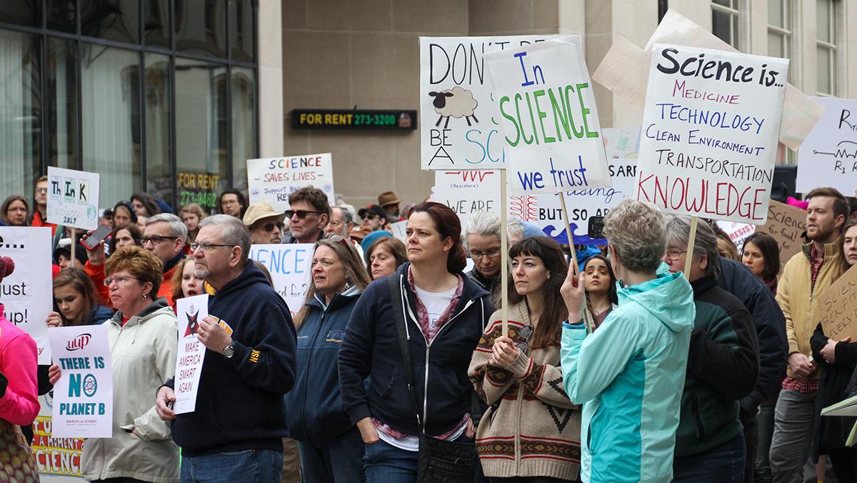 Ithaca residents come together to rally for science