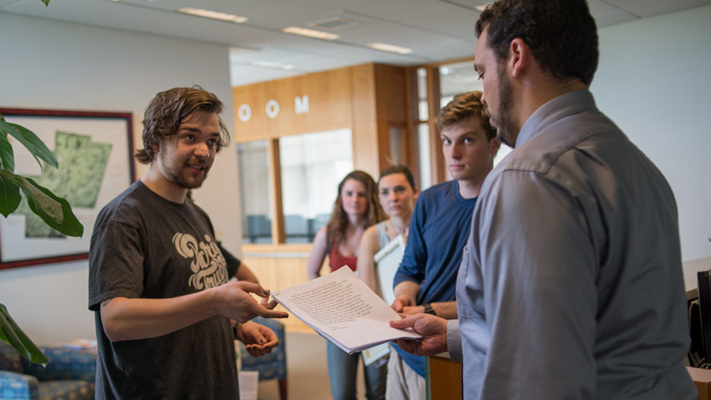 Students from IC Students for Labor Action delivered a petition to administrators at Ithaca College in support of three contingent faculty members involved in labor negotiations who were not rehired for the fall. 