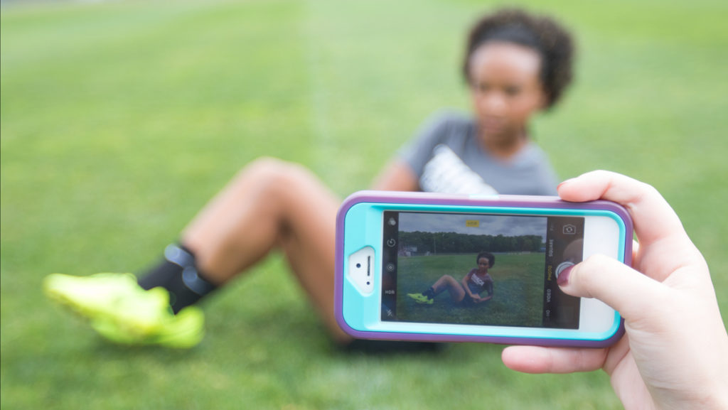 Sophomore Devon Morris and the rest of the women’s soccer team split up into “families” and send photos of themselves doing workouts to the rest of their “family” as a way of keeping everyone motivated.