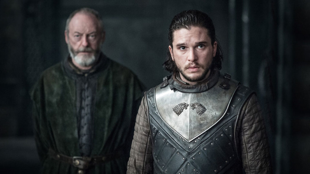 As Westeros hurtles towards disaster, Jon Snow (Kit Harington) and Daenerys Targaryen (Emilia Clarke) meet in the penultimate season of “Game of Thrones.” 