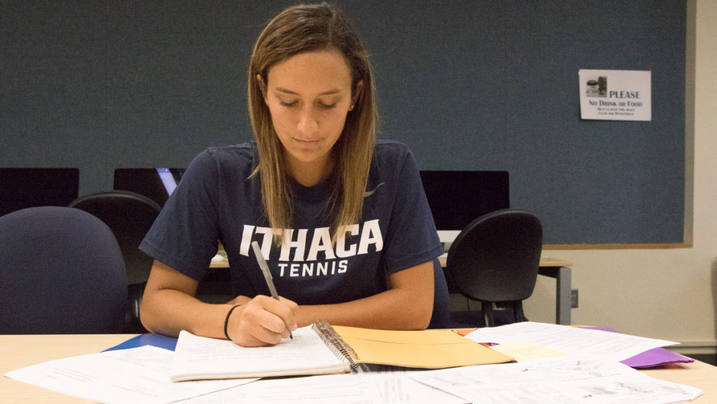 Senior tennis player Taylor Ginestro was able to graduate a year early by bringing in 24 college credits from high school. Athletes are taking extra classes to fulfill their course load and graduate earlier than expected.