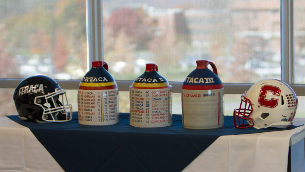 The winner of the 59th annual Cortaca Jug game, which is on Nov. 11, 2017 at Butterfield Stadium, will take home all three jugs.