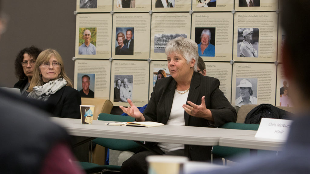 Nancy Pringle, executive vice president and general counsel, spoke to Faculty Council about potentially creating a free spech policy after a controversial seaker was brough to campus.