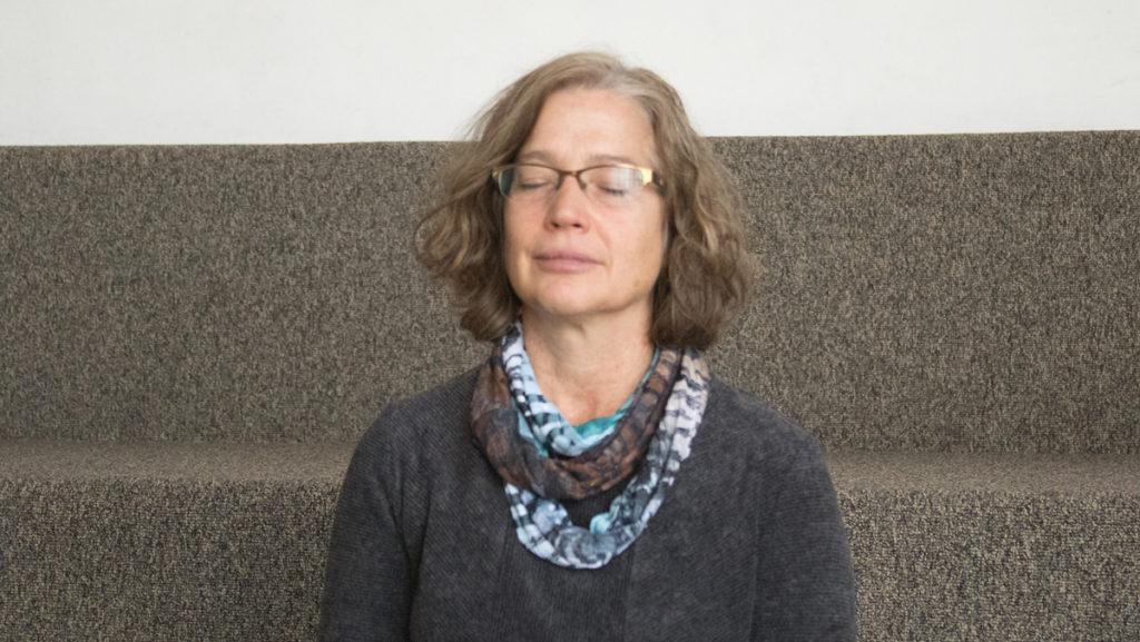 Kathryn Caldwell, assistant professor in the psychology department, is one of the  professors leading meditation sessions in Muller Chapel. They are held twice a week.