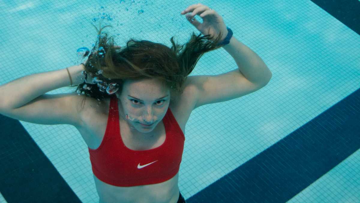 Track and field train in the pool to avoid wear and tear