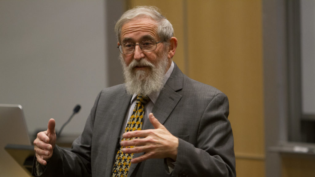 Rabbi Saul Berman gives the closing keynote presentation on Jan. 25 at the Ithaca College MLK Week 2018. Berman shares his personal experiences with the civil rights movement in Selma, Alabama.