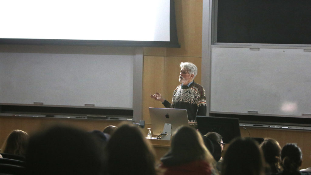 John Gurche, renowned paleo-artist, spoke at Ithaca College for World Anthropology Day Feb. 15.