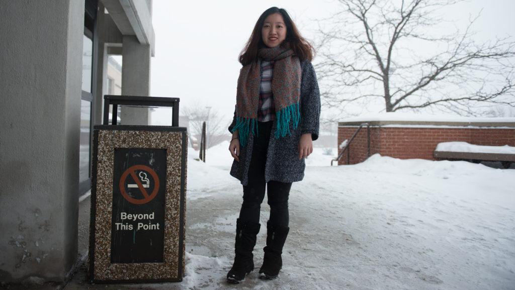 Senior Tra Nguyen is drafting a proposal to make Ithaca College tobacco-free. She said she wants to improve environmental sustainability and health on campus.