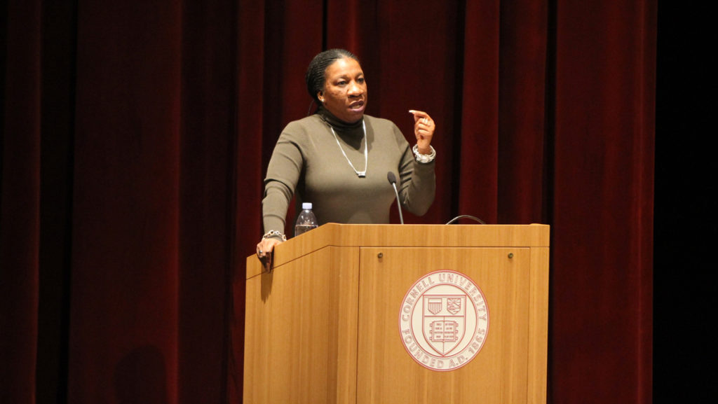 Tarana Burke, community organizer and founder of the #MeToo movement, spoke at Cornell University on Feb. 4. 
