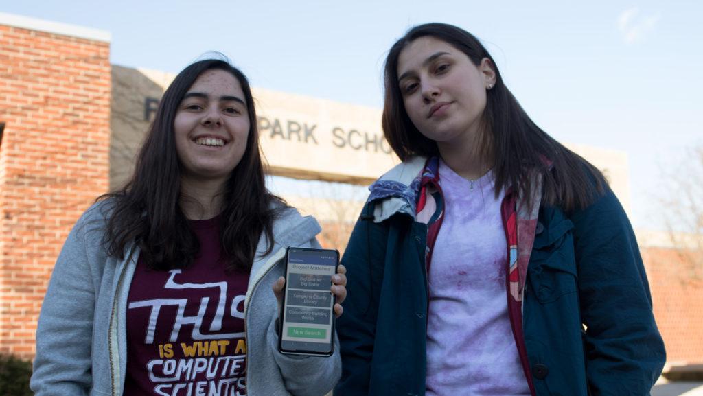 From+left%2C+sophomores+Lauren+Suna+and+Tea+Mdevadze%2C+two+members+of+the+college%E2%80%99s+Women+in+Computing+team%2C+won+the+Liberty+Mutual+Hack+award+for+their+community+service+app%2C+Ithaca+Cares.