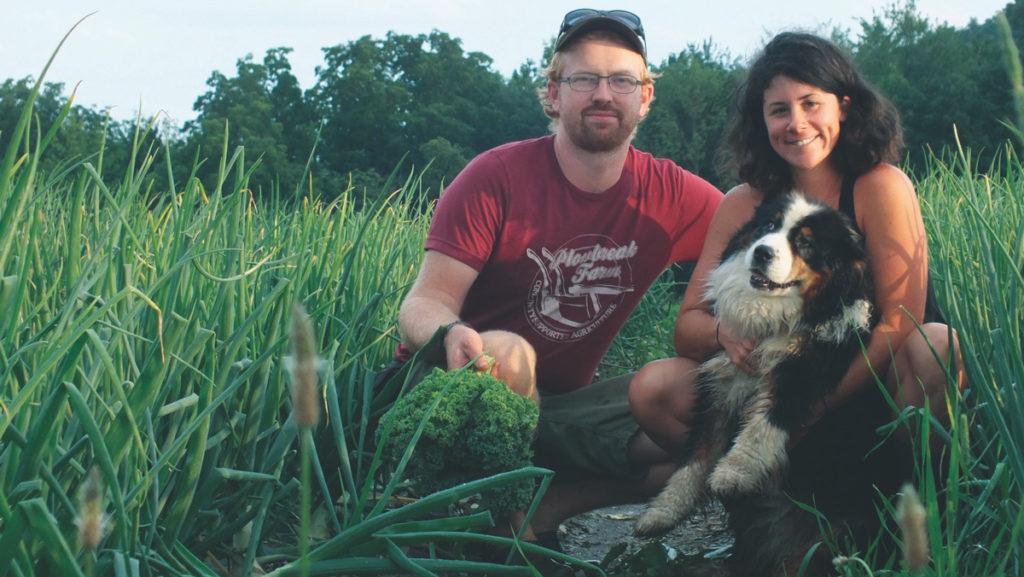 Kara Cusolito and Aaron Munzer ’08 run Plowbreak Farm, which has been a CSA since 2011. The farm is starting a CSA drop-off location on campus in June.