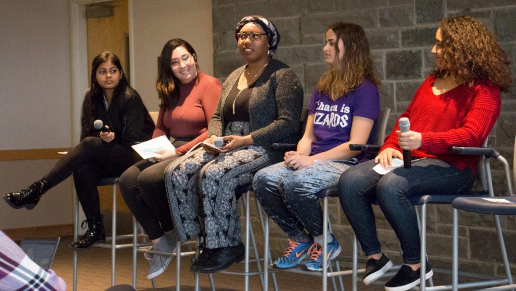 Panelists spoke about their experiences applying to and excelling in college as a first-generation student April 6. 