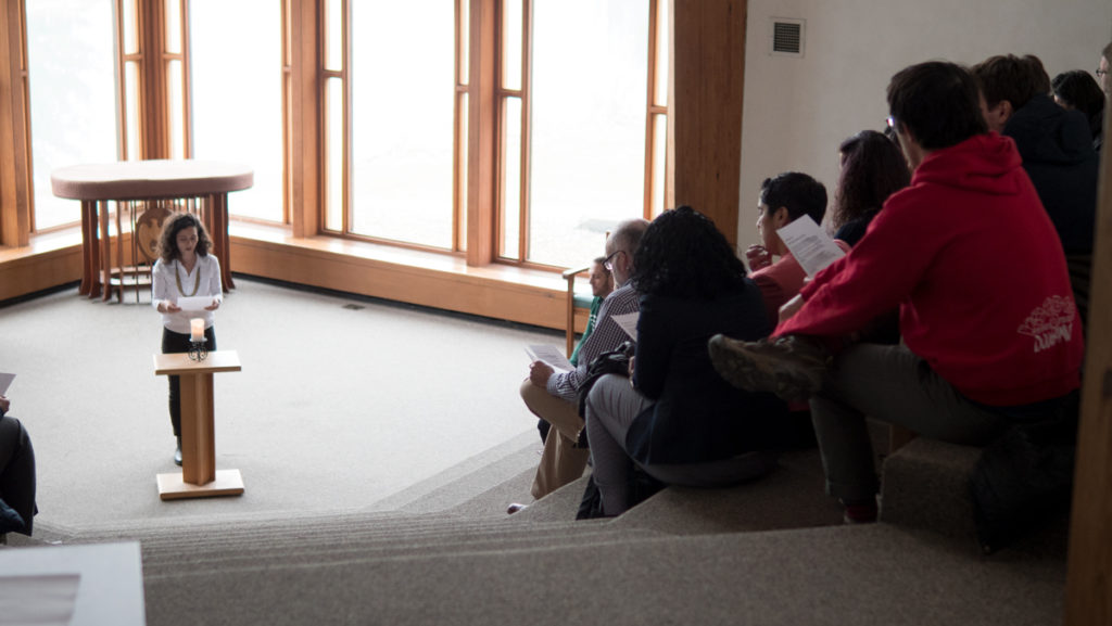 Members of the Ithaca College community gathered in the Muller Chapel on April 9 in honor of Steven Russo, assistant professor in the Department of Chemistry, who passed away April 7 unexpectedly at his home.
