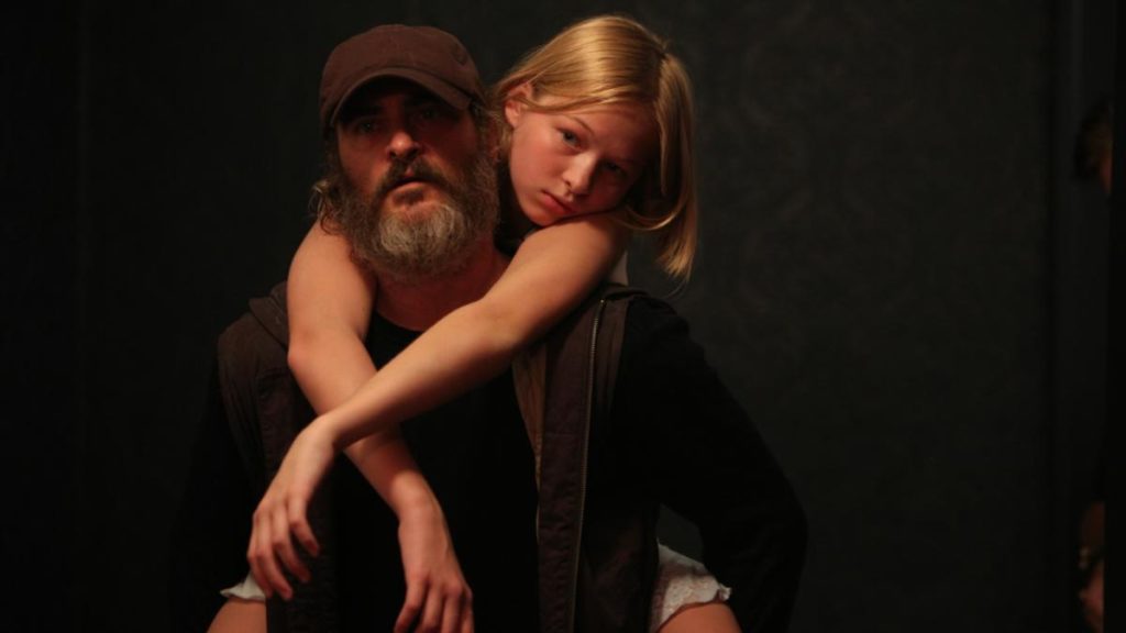 Joaquin Phoenix stars in You Were Never Really Here as a traumatized veteran hired to rescue a senators daughter from a sex trafficking ring. 