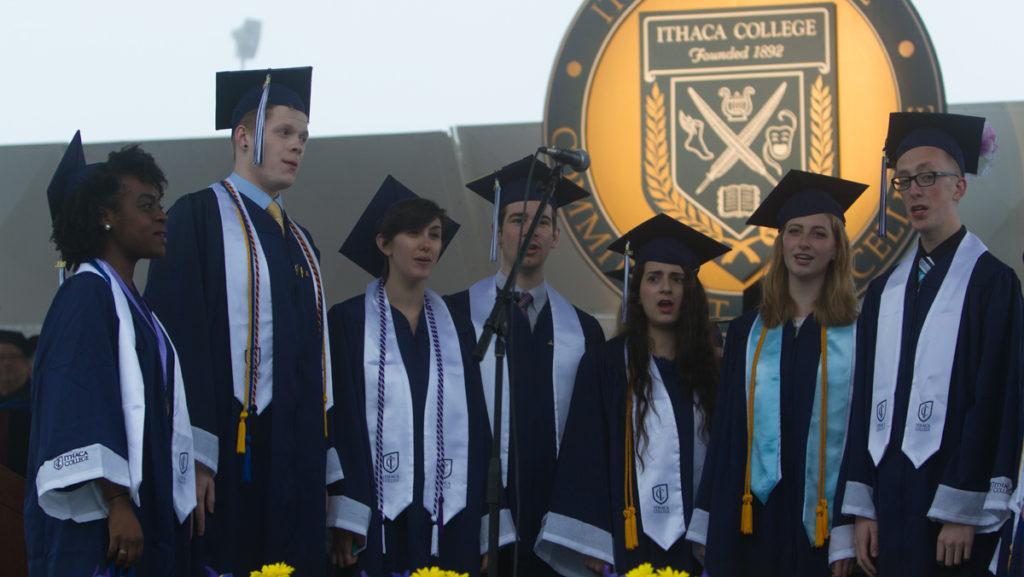The+Class+of+2018+at+Ithaca+College+received+diplomas+and+advice+from+various+speakers+during+the+123rd+Commencement+at+the+college+May+20.+