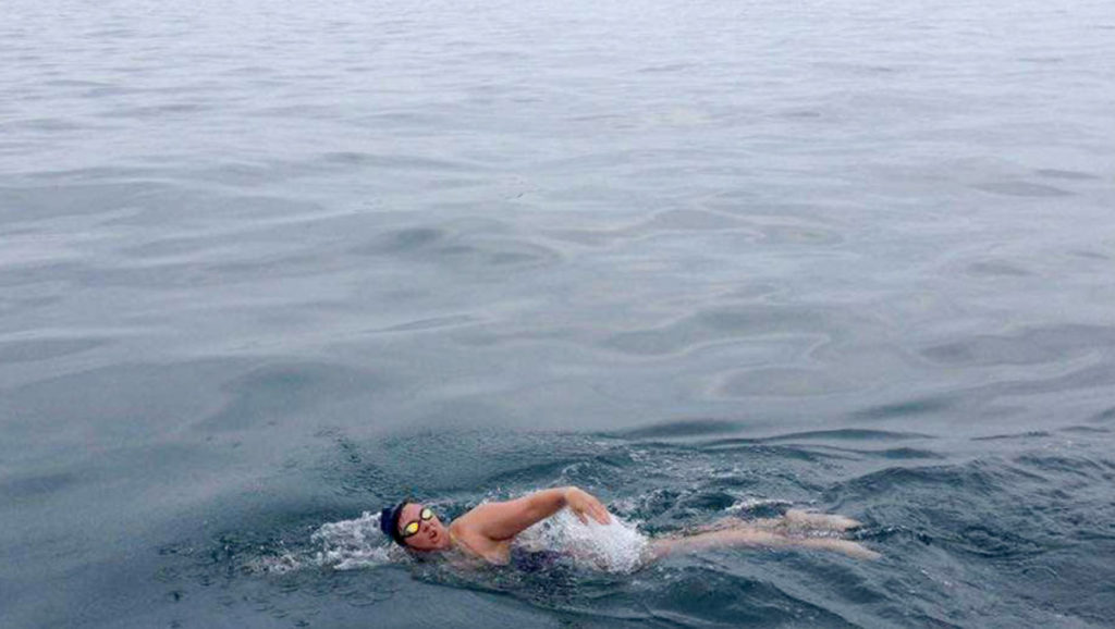 Graduate student Miranda Wingfield is one of 61 people to swim the English Channel in 2018.
