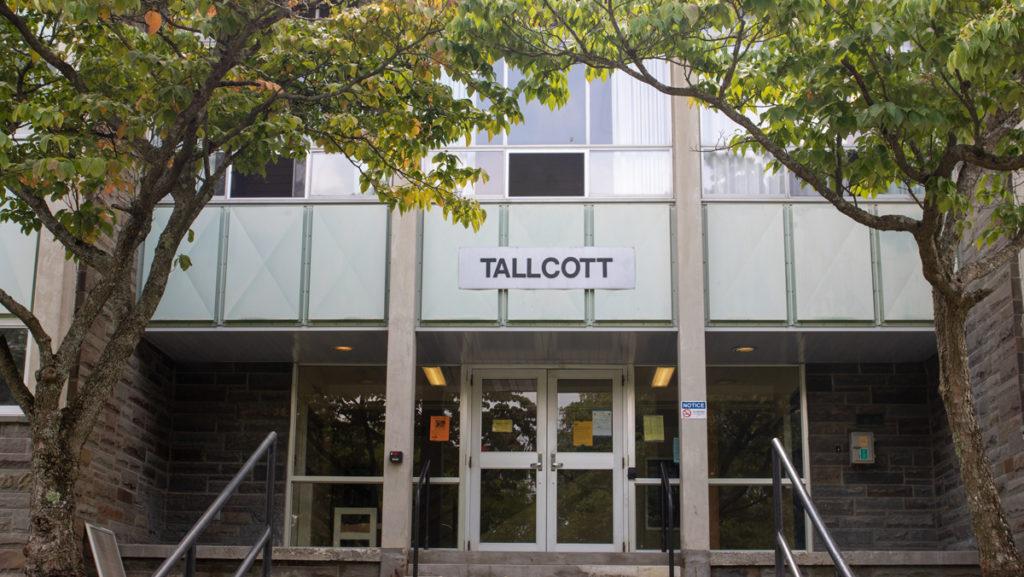A swastika was reportedly drawn on a whiteboard on a dorm room door in Tallcott Hall on April 20.