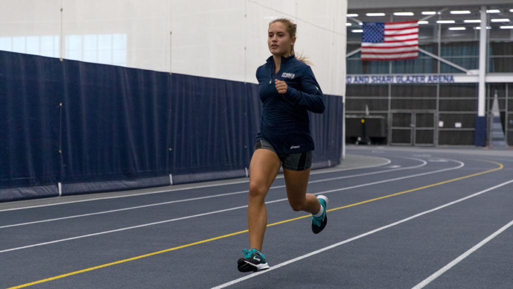 Freshman Paloma De Monte runs cross-country for Ithaca College and is from Canada.