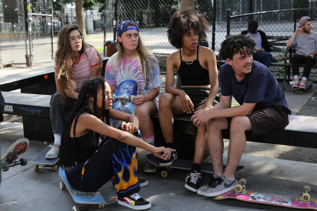 Real life skaterboarders play the main characters Skate Kitchen — a group of powerful girls who skate through the streets of New York City. 