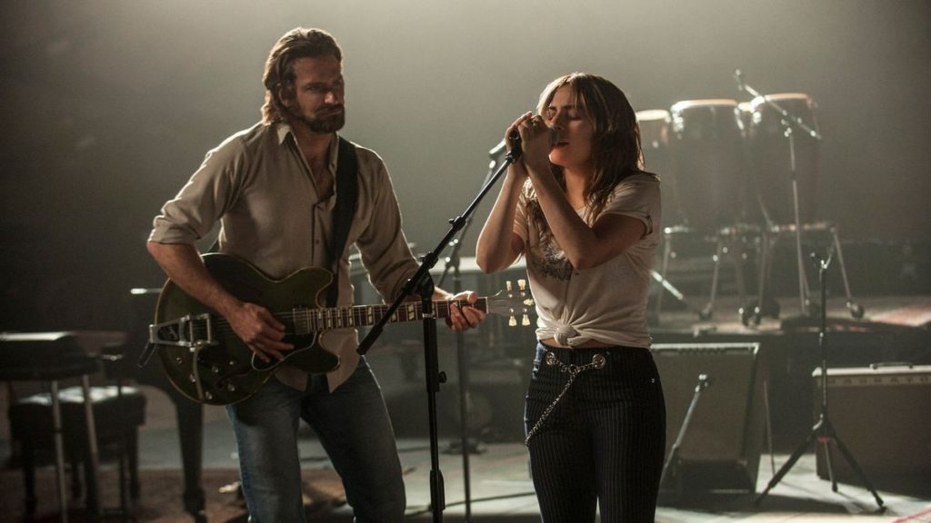Musicians Lady Gaga and Bradley Cooper star in the country romantic drama, A Star is Born.