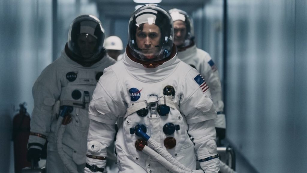 Damien+Chazelle+directs+a+retelling+of+the+first+moon+landing.+Ryan+Gosling+as+Neil+Armstrong+and+Claire+Foy+as+his+wife%2C+Janet%2C+add+emotional+complexity+to+the+depiction+of+space+travel.