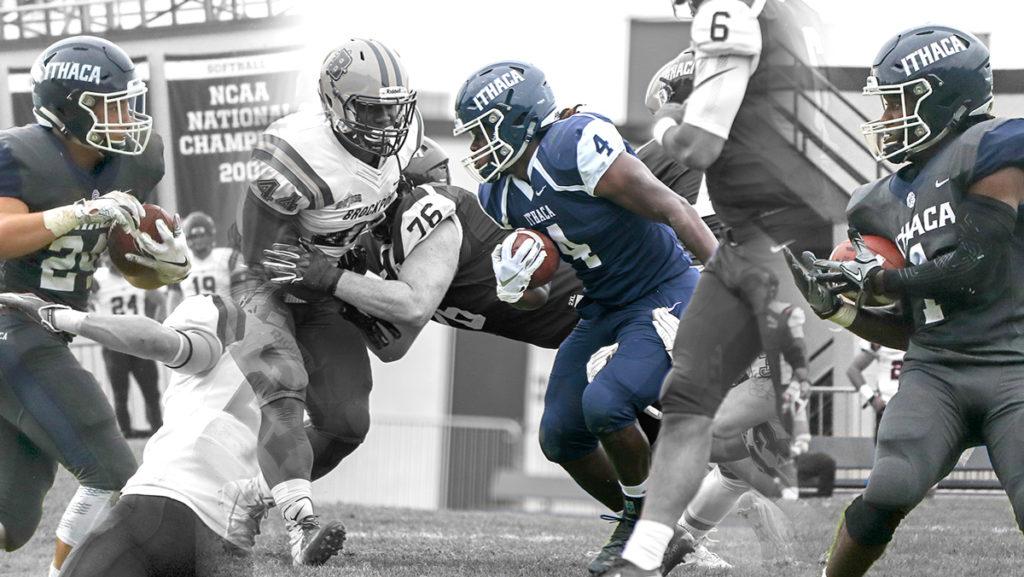 Junior running backs Nick Cervone, Isaiah DHaiti and Kendall Anderson have played key roles in the Ithaca College football teams offense this season.