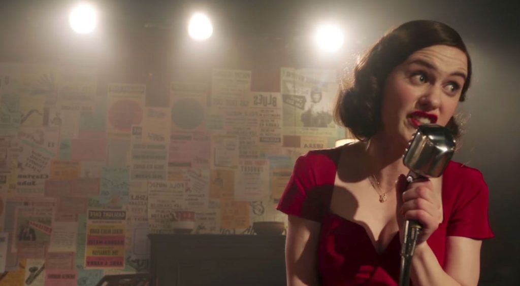 The character Mrs. Maisel (Rachel Brosnahan) makes comedy from tragedy in season 2 of this comedic drama.