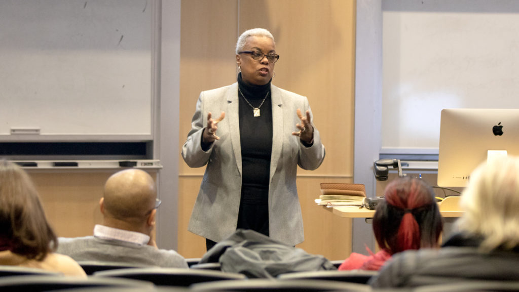 La Jerne Cornish, provost and senior vice president for Academic Affairs, led a feedback session to discuss the Ithaca College administration’s strategic plan.