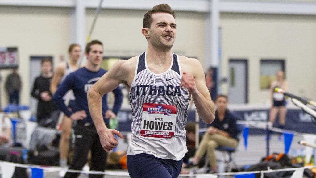 Senior runner Derek Howes competes in the 800-meter run at the Liberty League Indoor Track and Field Championships on Feb. 23. Howes has also competed in the 200 and 400 for the Bombers.