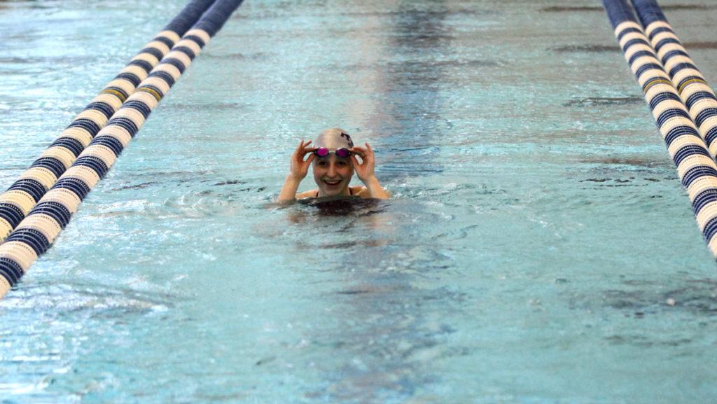 Junior swimmer Kaitlyn Scott competes in breaststroke, freestyle, butterfly and individual medley for the Bombers and will compete in the Liberty League Championships Feb. 20–23 in Kelsey Partridge Bird Natatorium.