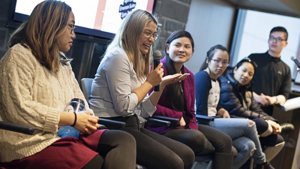 Members of Asian American Alliance discussed their heritage, upbringings and identities as part of the Adoptee Identity Panel on April 5 in Klingenstein Lounge in the Campus Center. April is Focus Asia Month.