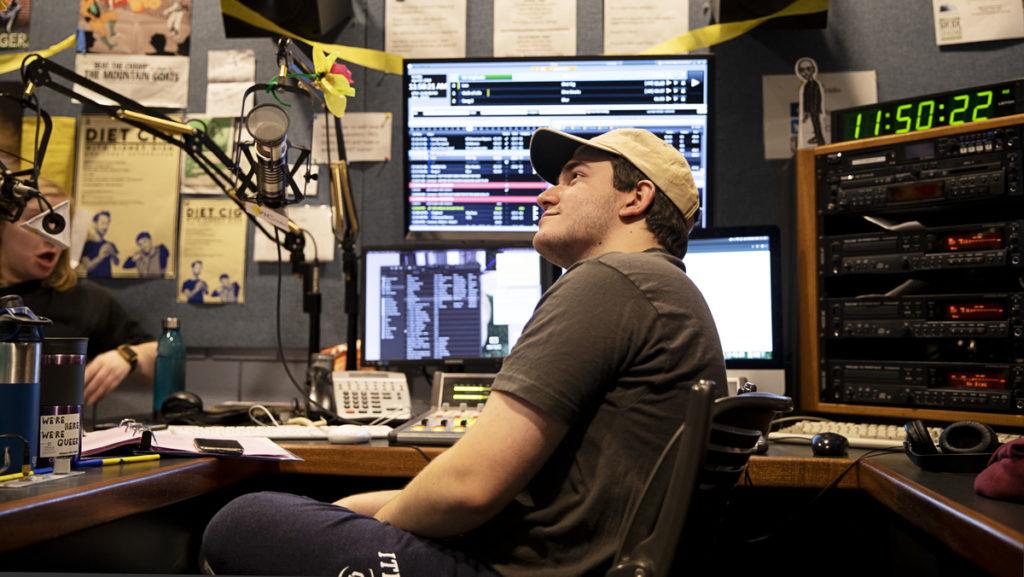 Freshman Jake Guastafeste deejayed and acted as a board operator for VIC Radio’s  50-hour marathon, which ran April 5–7. The marathon benefited suicide prevention and crisis services. DJs are required to switch shifts every 24 hours due to regulations.  	           