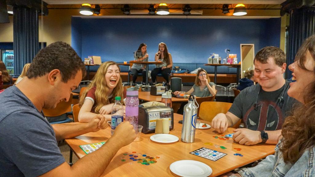 Students enjoy weekly Monday Bingo Night on Sept. 9 in IC Square. The event is hosted by The Campus Center Planning Board.
