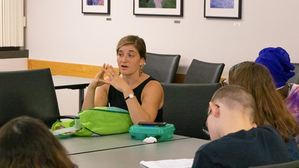 Lara Hamburger, a campus educator from the Advocacy Center, met with the Student Government Council on Sept. 23 to discuss services that are offered to students affected by sexual and relationship violence.