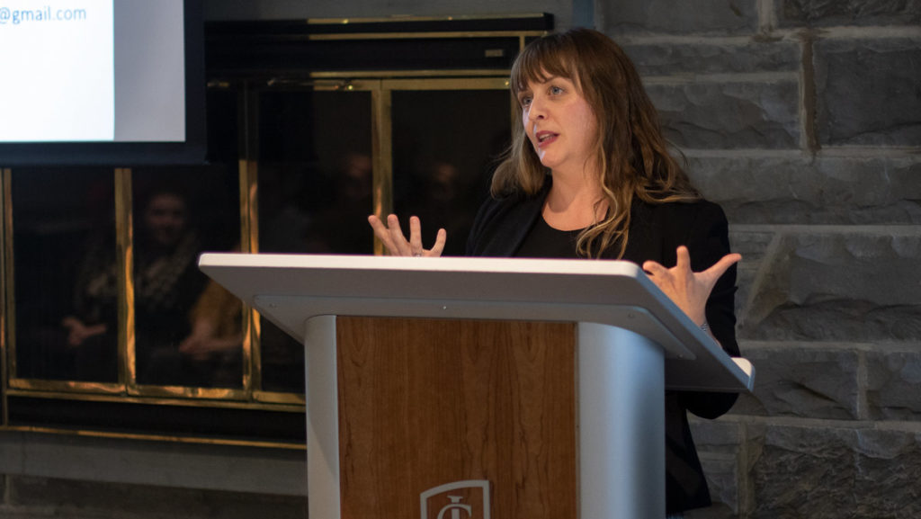  Kathleen Lubey, associate professor in the Department of English at St. Johns University and Ithaca College alumna gave a lecture on sex toys and the prehistory of transgender Oct. 3.