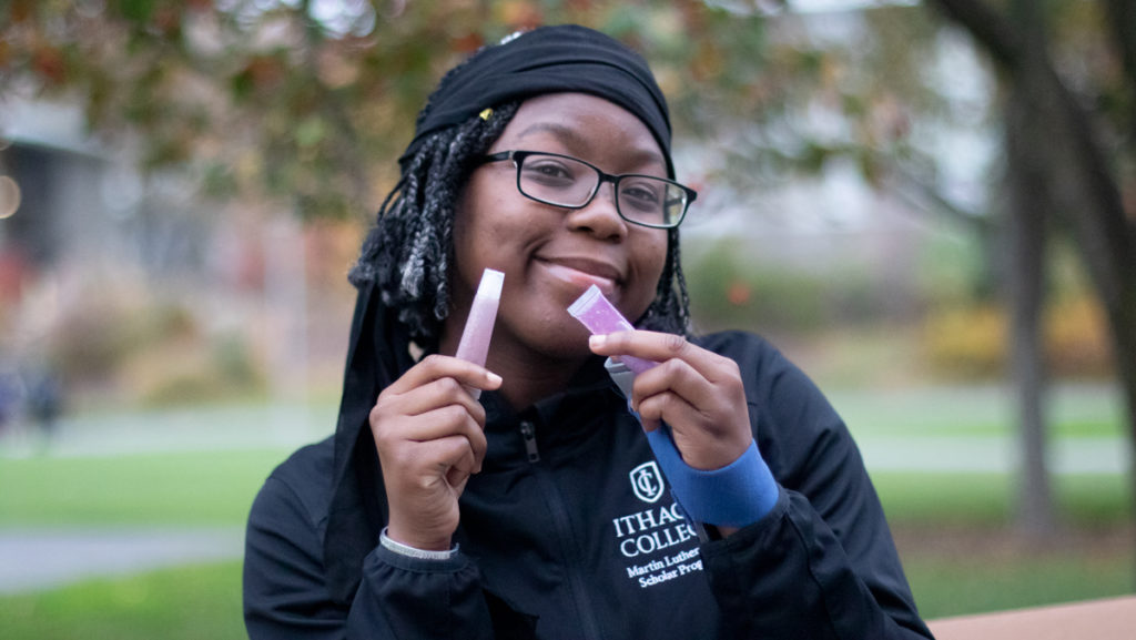 Freshman Massaran Cisse started a business selling gluten-free, vegan lip gloss. She had the idea for her business after she could not find a lip gloss that worked for her in stores.