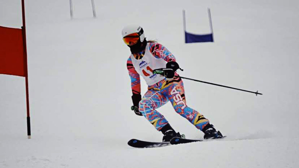 Sophomore Bailey Stappenbeck competes in the giant slalom Jan. 12 at Labrador Mountain in Truxton, New York.