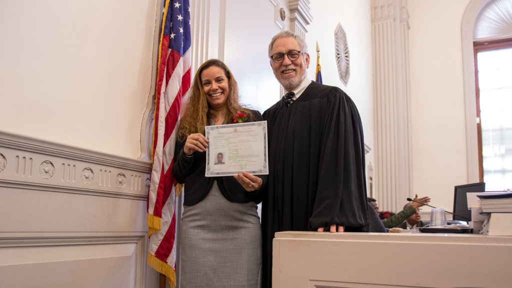 Mirit Hadar-Bessire, lecturer in the Ithaca College Department of Modern Languages and Literatures, officially obtained her citizenship Feb. 19 at the Tompkins County Courthouse. She was one of 35 citizens in Ithaca who were naturalized by Judge John C. Rowley that day.