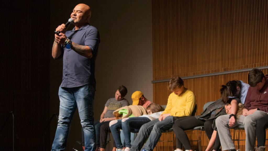 Sailesh the Hypnotist, who is known as “the world’s best hypnotist,” according to MTV Europe, held an interactive performance with students Feb. 18 in the Emerson Suites. Sailesh was hosted by the Student Activities Board.    