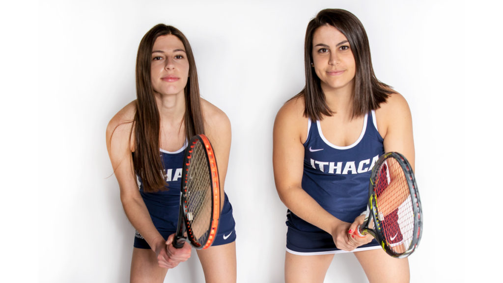 From left, senior Brianna Ruback and graduate student Jane Alkhazov will lead the womens tennis team for the 2020 spring sesaon.