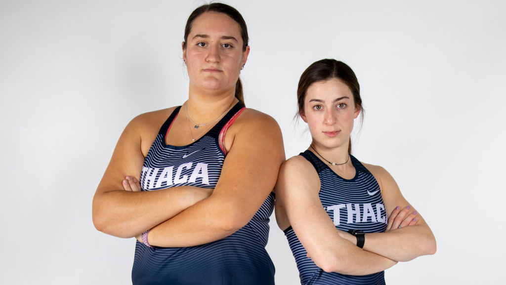 From left, senior Kendall Wellauer and sophomore Logan Bruce are both currently qualified for the indoor national championship and will aim to continue their success outdoors.